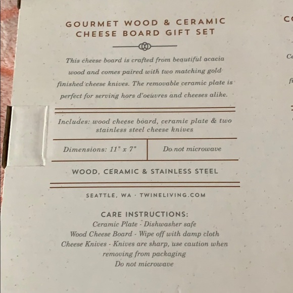 Twine Living Ceramic Cheese Board Set - Picture 6 of 6